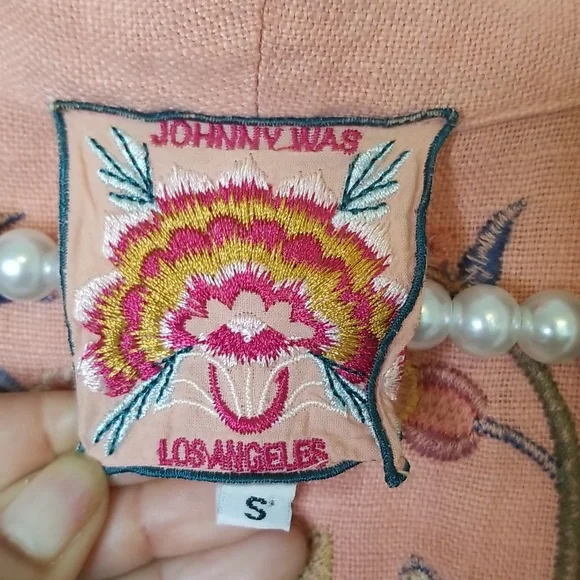 Johnny Was Tiwa Linen Embroidered Open Front Jacket Coat Small Medium - Picture 3 of 8